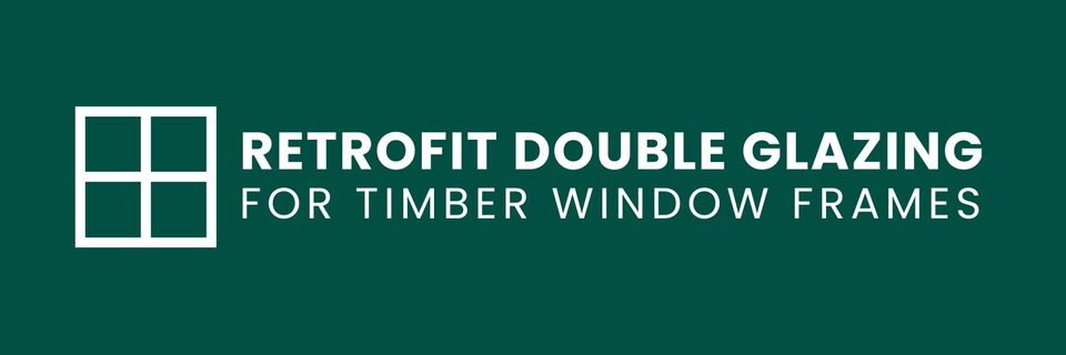 Retro Double Glazing on green background